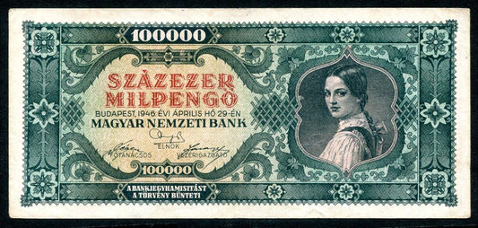 1946 B 100000 Milpengő