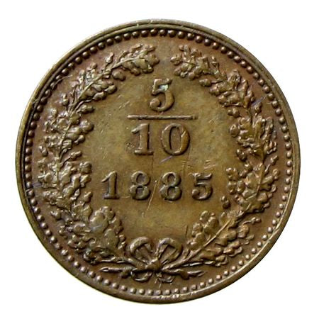 Ferenc József 1885  5/10 krajcár